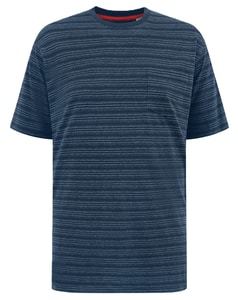 D555 Dingle 1 High Low Jacquard T-Shirt Marineblau